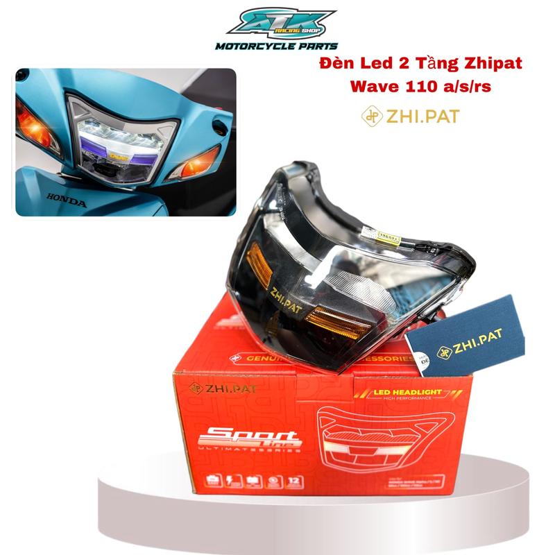 ZHI.PAT W110 - Đèn LED 2 tầng WAVE A S RS & Future X- Wave 50cc mẫu Sportline new 2024
