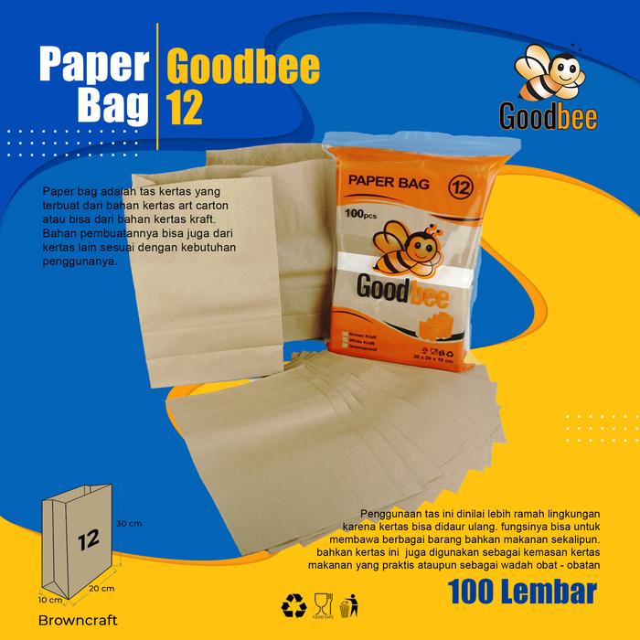 Brown Roti Paper Promo Goodbee Paper Bag Brown Kraft - Kode 12 Kertas Roti @100pcs ...