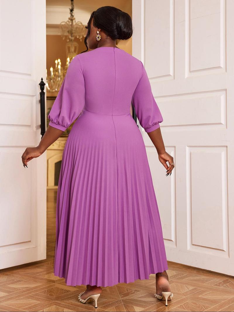 Product Introduction of 【Plus Size】 Glitter Party Dress, Elegant A Line Dress for Party Evening Formal Occasions, Women's Clothes for All Seasons 2