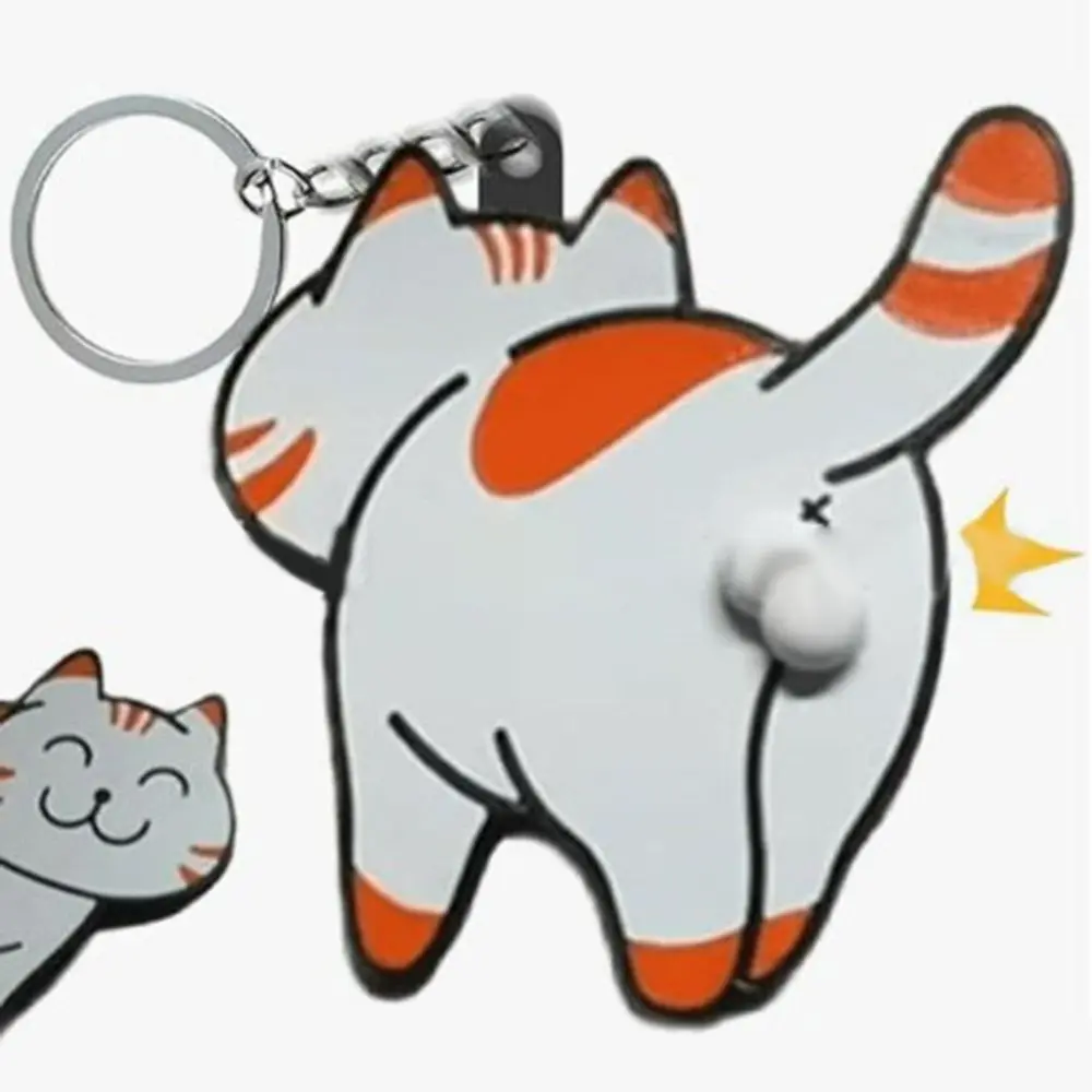 Gifts Pull Play Egg Cat Keychain 3d Rotatable Bag Pendant Bag Accessories Cartoon Cat Trick Play Egg Toy