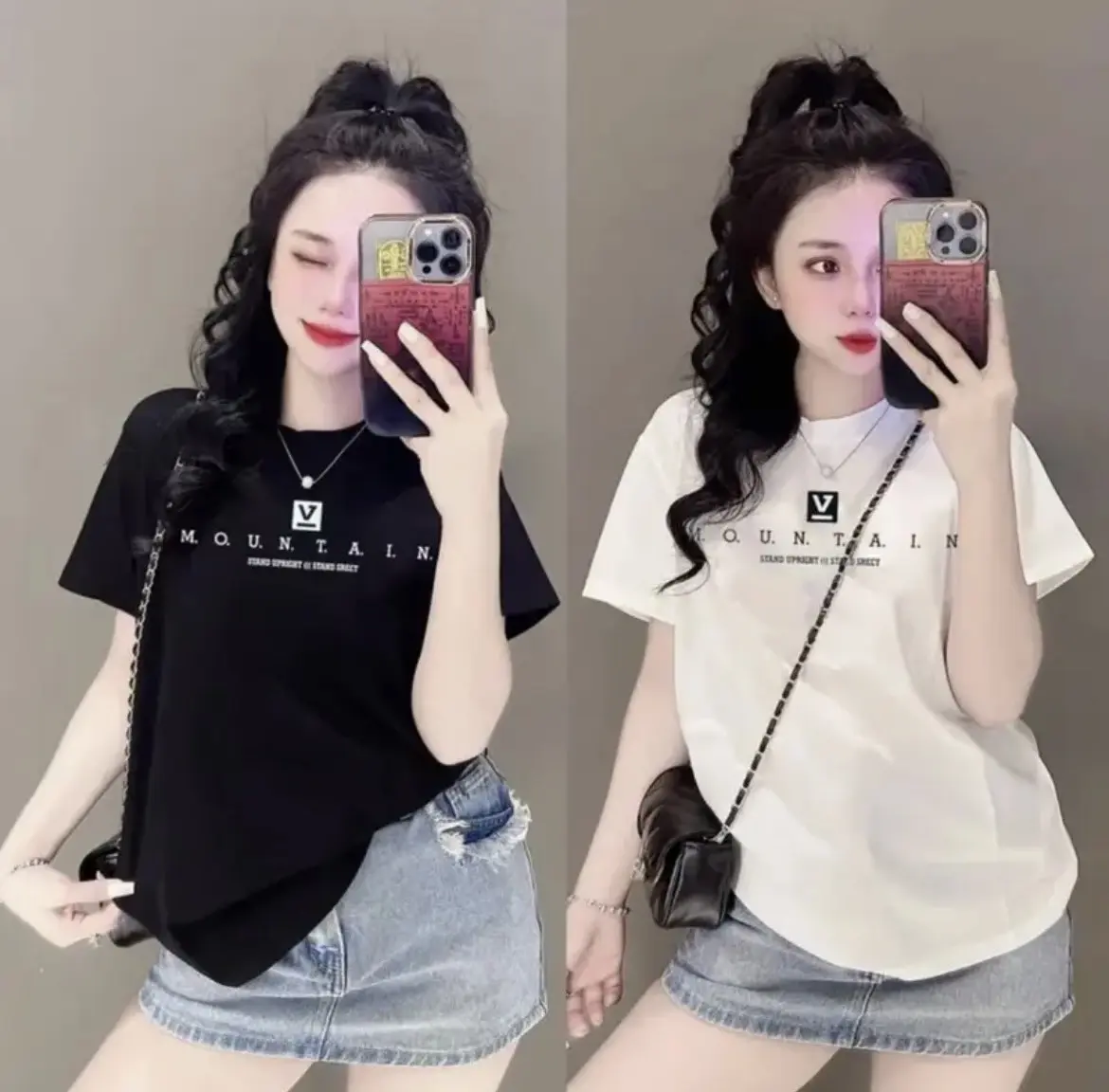 Áo thun nữ mẫu mới in chữ đơn giản thun cotton co giãn thoáng mát trẻ trung bán chạy nhiều màu quần áo thời trang giá kho sỉ