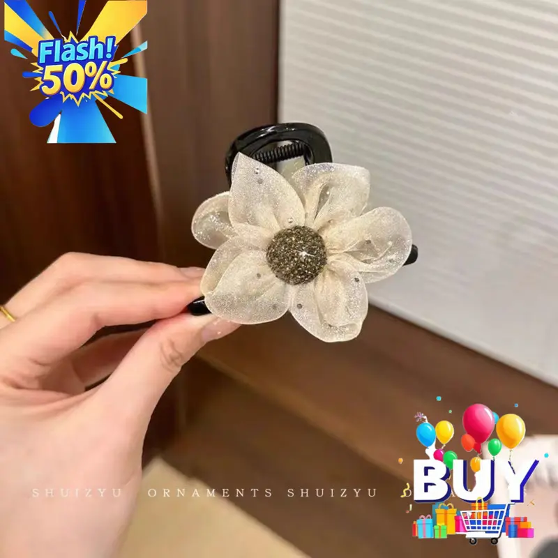 Kẹp Tóc Càng Cua Hoa Hướng Dương, Hàng Mới Về Mùa Hè, Dành Cho Phụ Nữ Và Nam Giới, Kẹp Tóc Đuôi Ngựa Cao, Cố Định Sau Đầu, Kẹp Cá Mập Hoa, Phụ Kiện Tóc, Giá Cả Phải Chăng, Cao Cấp, Thích Hợp Cho Phụ Nữ Và Nam Giới, Năm 2025 set  dây  buộc  tóc 5