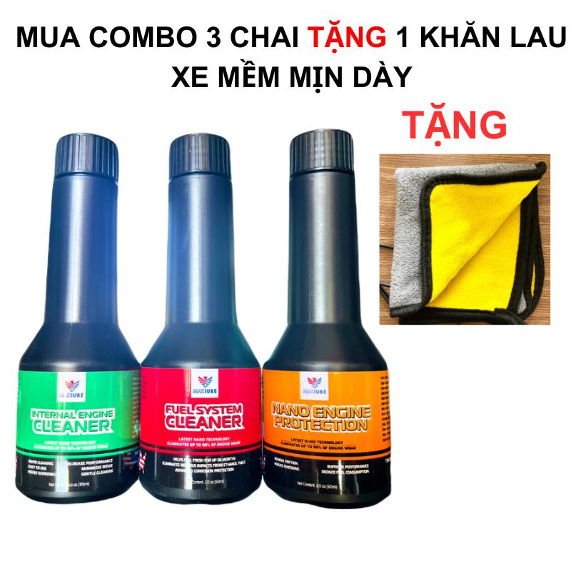 [TẶNG KHĂN] Combo Súc Béc Xăng Maxlube, Súc Động Cơ Maxlube, Nano Nhớt Maxlube