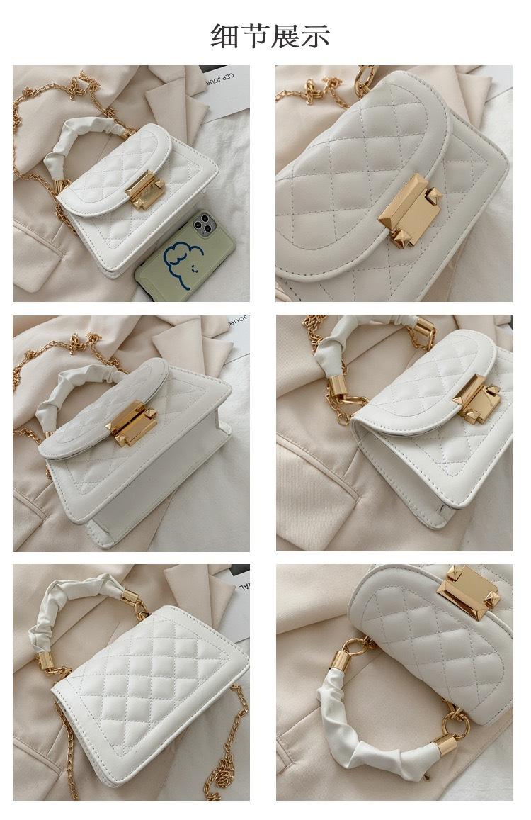 Product Introduction of Popular All-Matching Ins Women's Bag 2024 Popular Korean Trendy Fashion Chain Crossbody Internet Celebrity Hand-Carrying Small Square Bag 5