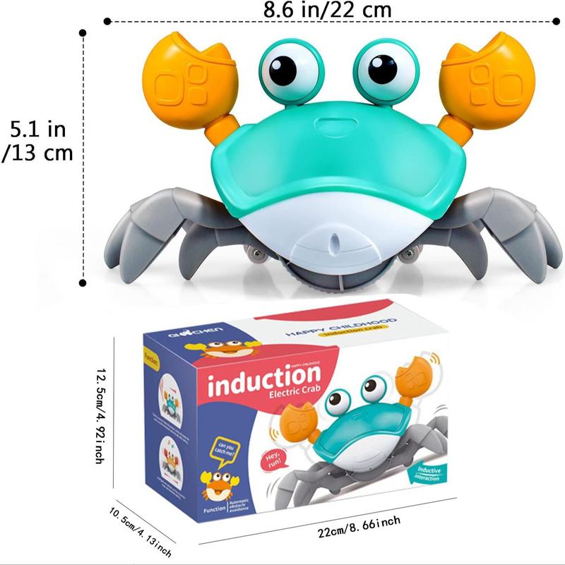 Electric Crawling Crab Design Toy, Automatic Avoidance Walking Sensory Toy with Music, Cute Interactive Musical Play Toy, Summer Gift, Fidget Toys, Birthday Gifts, Gift, Gifts for Best Friend, Gift for Her, Girl's Gift, Family Fun Toy, Play, Animals Toys 2