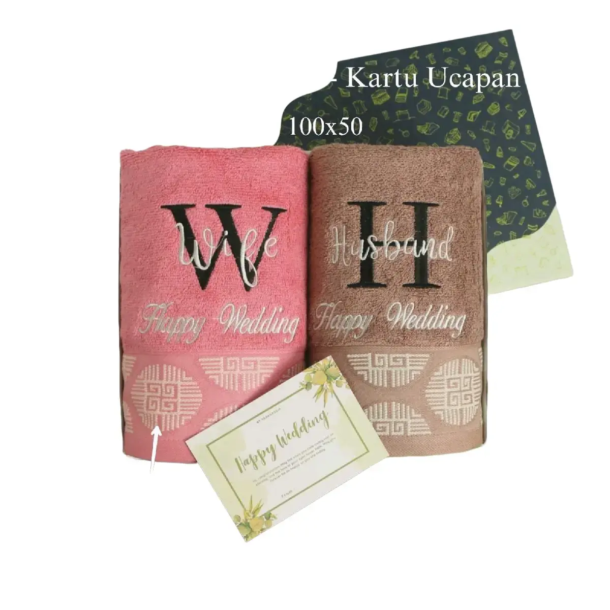Paket 2 Handuk Morning Whistle + Box + Kartu Ucapan + Bordir / Handuk Seserahan Hadiah Pernikahan Seserahan Pernikahan Buah