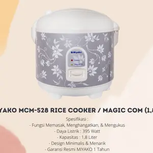 Magic com miyako MCM-528 – Magic Warmer Plus 1.8L 3in1 murah (free bubble )Panci Aluminium Bagian Dalam Ventilasi Uap yang Dapat Dilepas Aluminium Fungsi Tetap Hangat Lapisan Anti Lengket