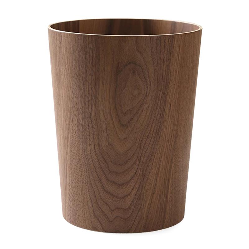 for Creative Storage Wooden Trash Can Home Bucket Garbage Bin Hotel Living Room Office Wastebasket Cans Nordic Recycling 6