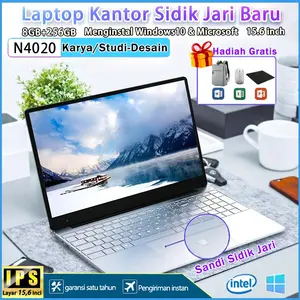 AMOLI 「Garansi Resmi+Bisa COD」Asli Baru Laptop hp Murah RAM 8GB + SSD 256GB HD 15.6"IPS Intel J4105 Windows11 Tipis Dan Empat inti Portabel Siswa laptop Gaming Desain Grafis Kunci sidik jari