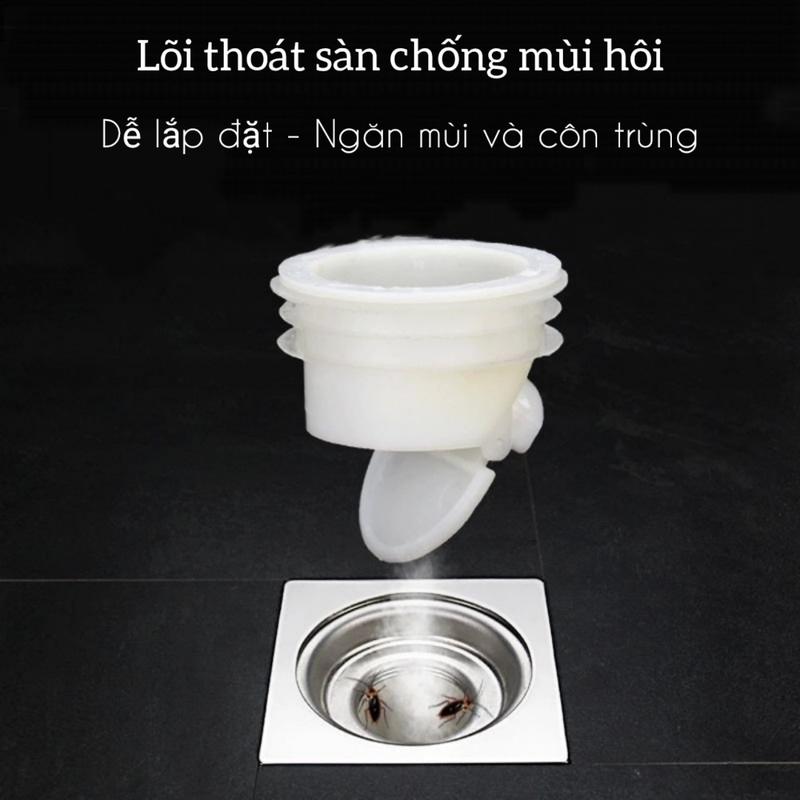 Lõi Thoát sàn Nhựa Trắng , Bịt nắp Cống Thoát Nước Một Chiều Chống Mùi Hôi Hiệu Quả