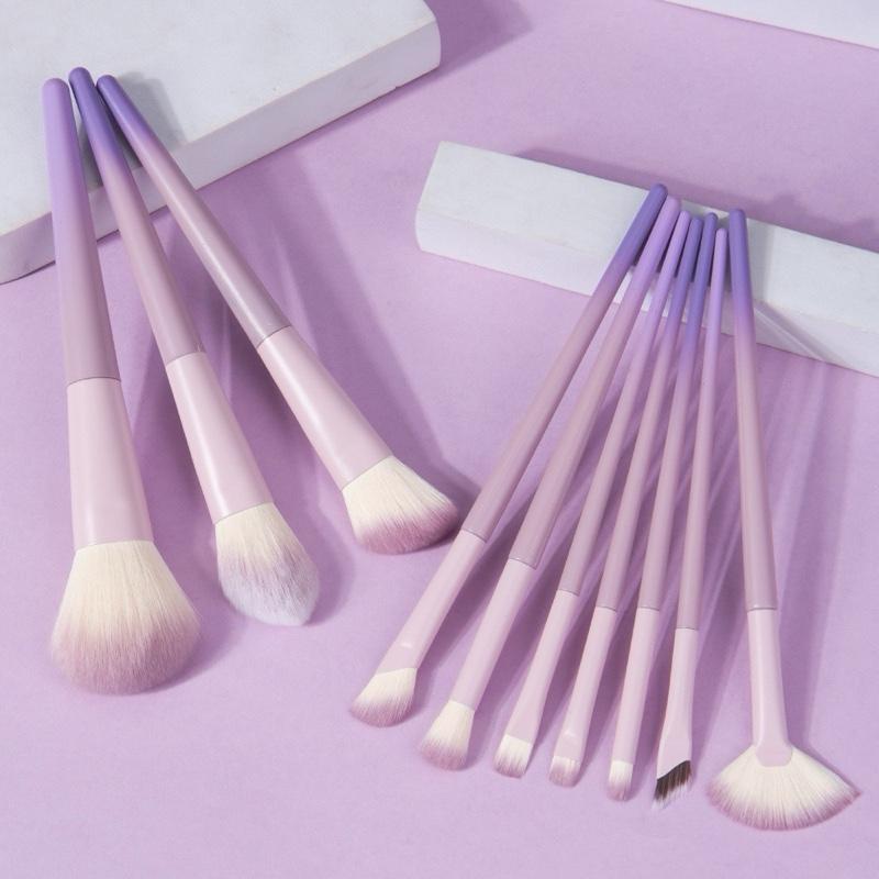 ( Tặng Túi ) Bộ Cọ Trang Điểm KÈM TÚI 10 Cây Lông Mềm Mịn Cho Người Mới Bắt Đầu SWEET BEAUTY