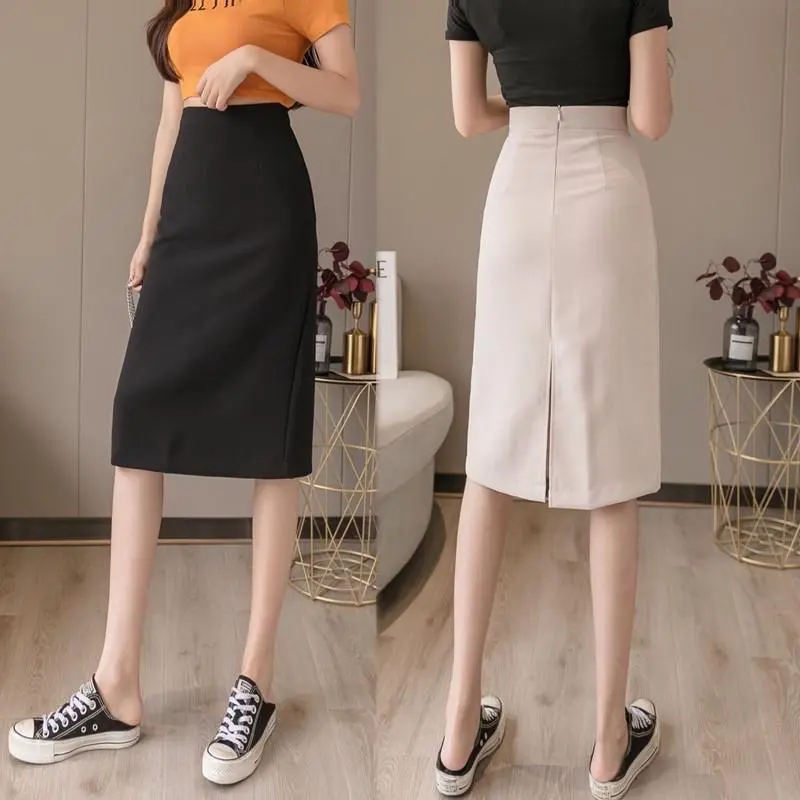 Guanfashion Chân váy chữ A công sở dài cạp cao, Mã CV02 Chân váy Nữ Women