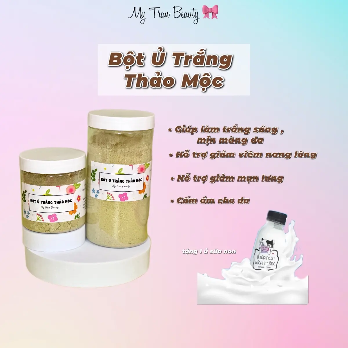￼Bột Ủ Trắng Thảo Mộc (Kèm Quà Tặng) , ủ trắng thảo mộc giúp da trắng hồng tự nhiên, mịn màng, giảm th.âm, se khít lỗ chân lông… Dưỡng Da Body
