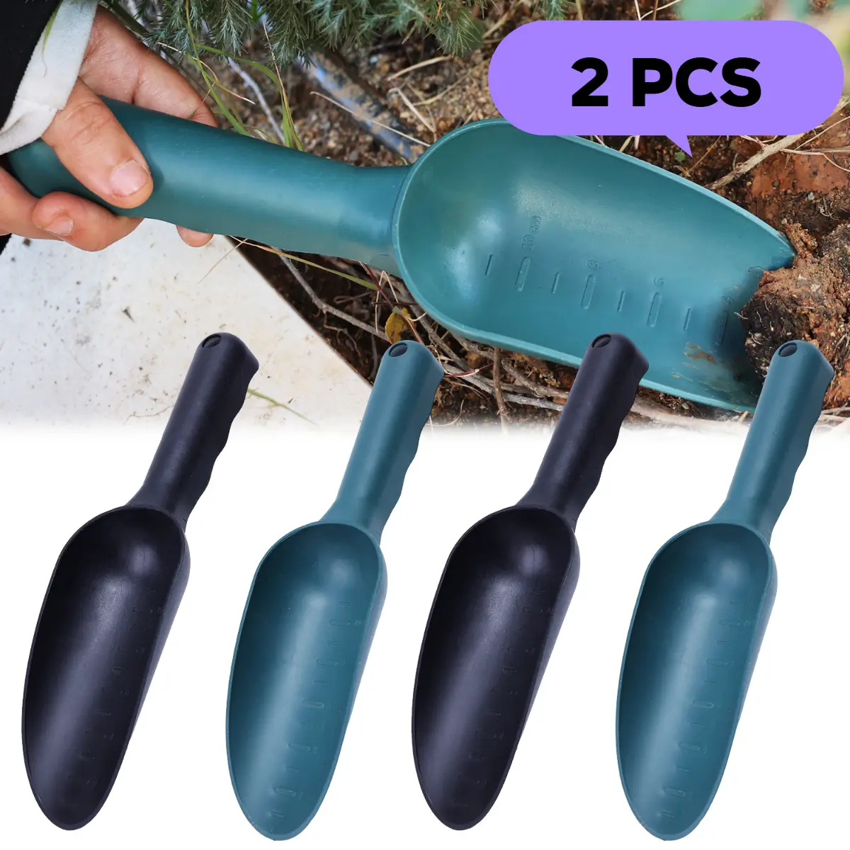 2Pcs New Flower Vegetables Planting Soil Loosening Shovel Home Gardening Tools Plastic Soil Shovels Garden Supplies