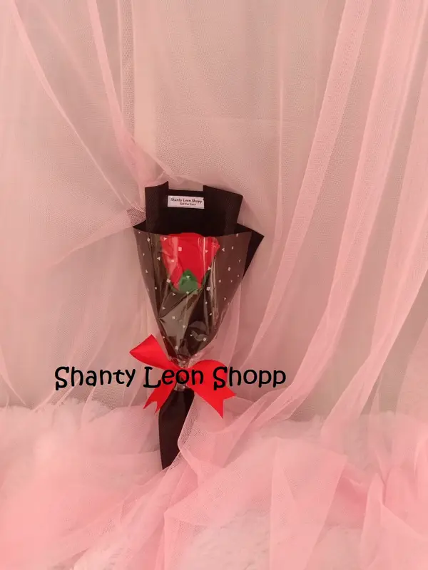 Single Flowers / Buket Wisuda rose MAWAR MAGENTA murah (bungkus hitam) 3