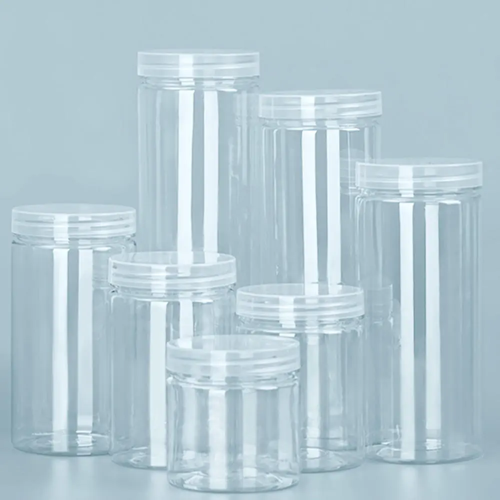 Transparent Sealed Tank Wide Mouth Circular Storage Bucket Plastic Cement Bottle Packaging Stackable Food Grade Portable Bucket For Kitchen Storage