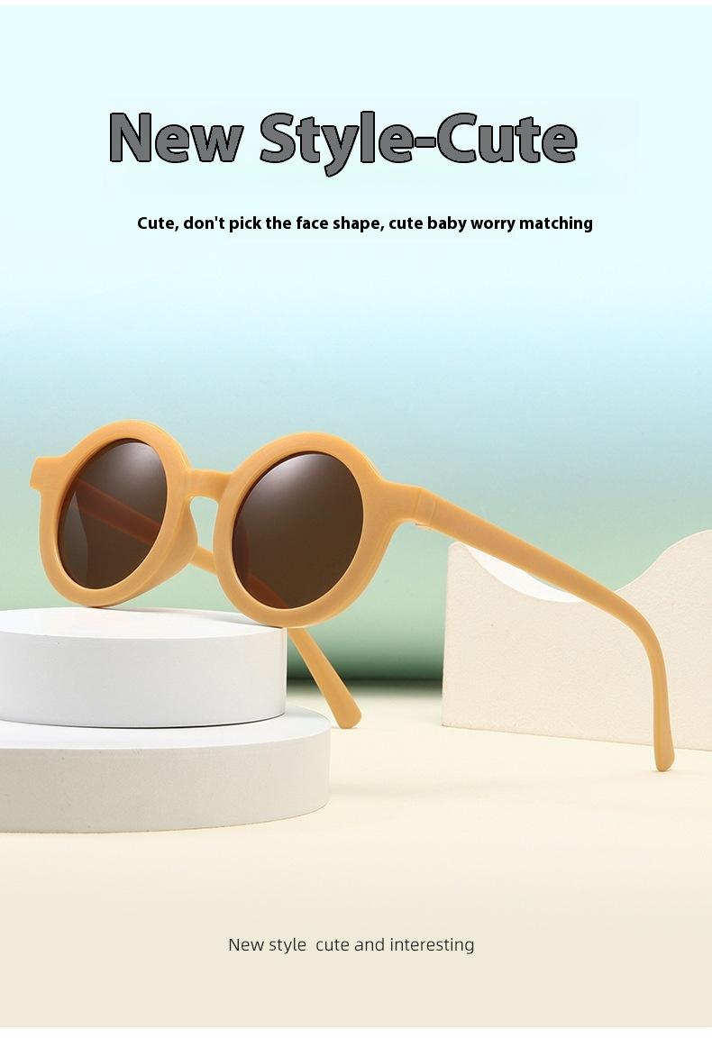Product Introduction of Popular children's sunglasses trend retro baby Korean version boys and girls sunglasses cat poop coffee 2