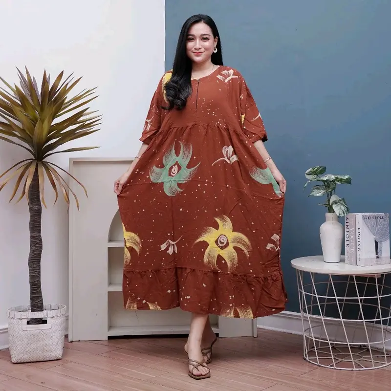 DASTER SUPER JUMBO LD 140CM BUSI MOTIF LUKIS Busui Nyaman Rayon Tebal 4