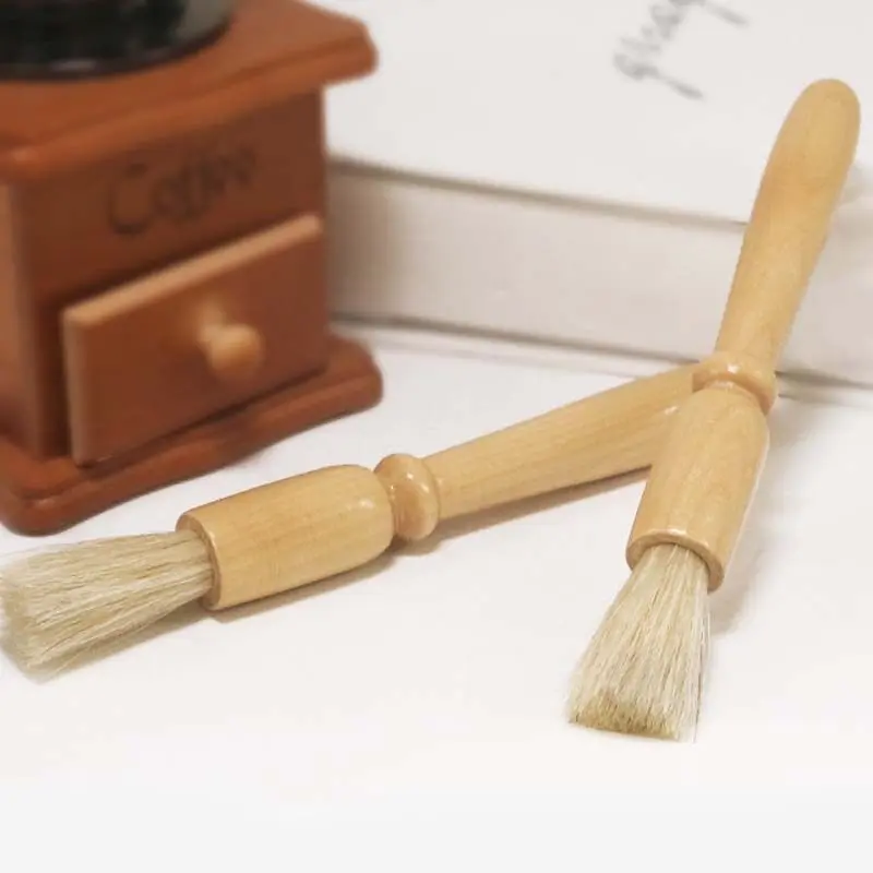3 Type Coffee Grinder Cleaning Brush Espresso Brush Accessories for Bean Grain Coffee Tool Wood Handle Soft Hair Cleaning Brush