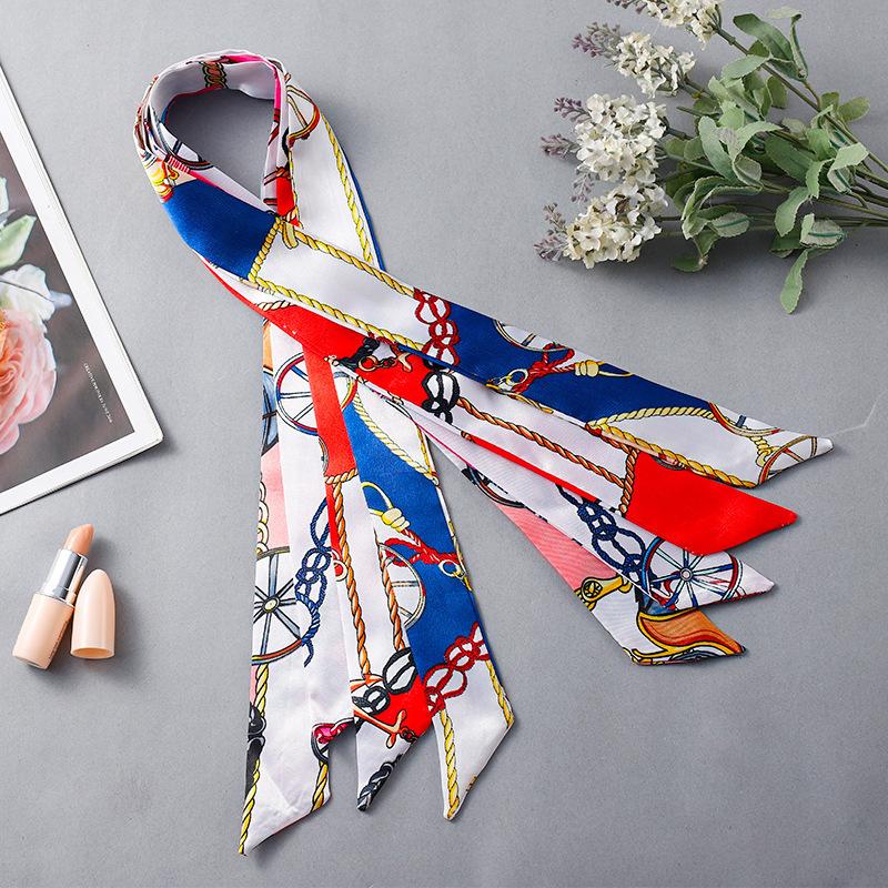 Product Introduction of Hot Sale Classic Retro Decorative Slim Narrow Scarf for Bag Handle Wrapping Small Ribbon Scarf Ladies Neck Scarf 6