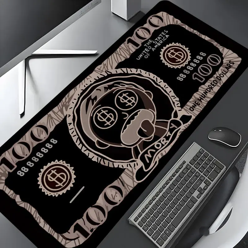 100 Dollar Design Pattern Mouse Pad, Rectangle Gaming Mouse Pad, Non-slip Rubber Pad, Aesthetic Desktop Decoration Protective Pad for Home Office