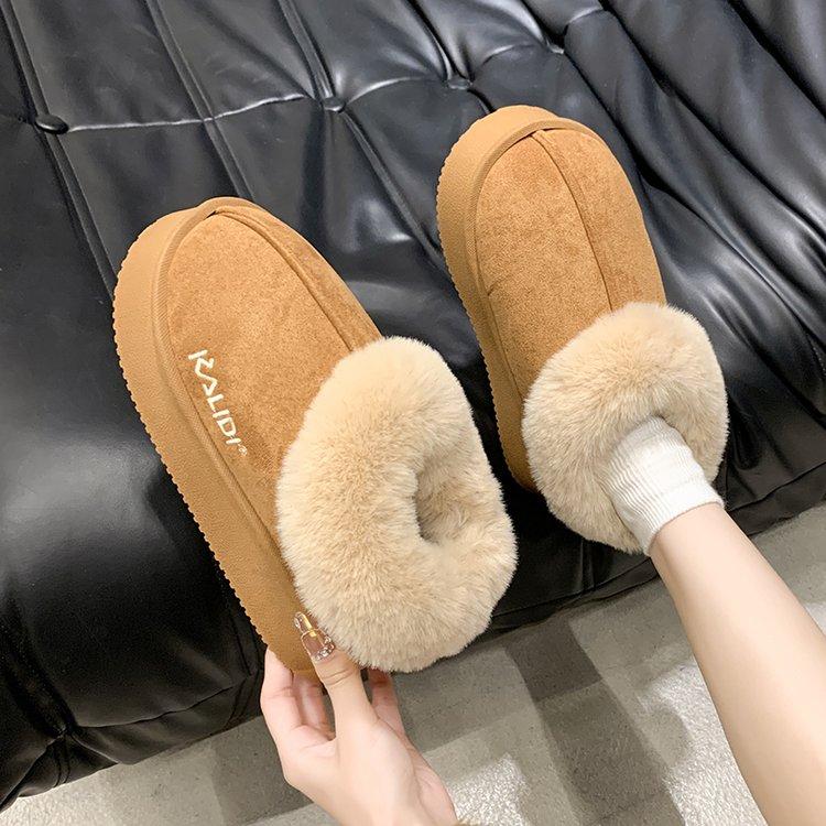 Product Introduction of Women's Cotton-Padded Shoes Winter 2024 New Popular Home Warm Velvet Cotton Slippers Non-Slip Simple Advanced Snow Fashionable Boots 23