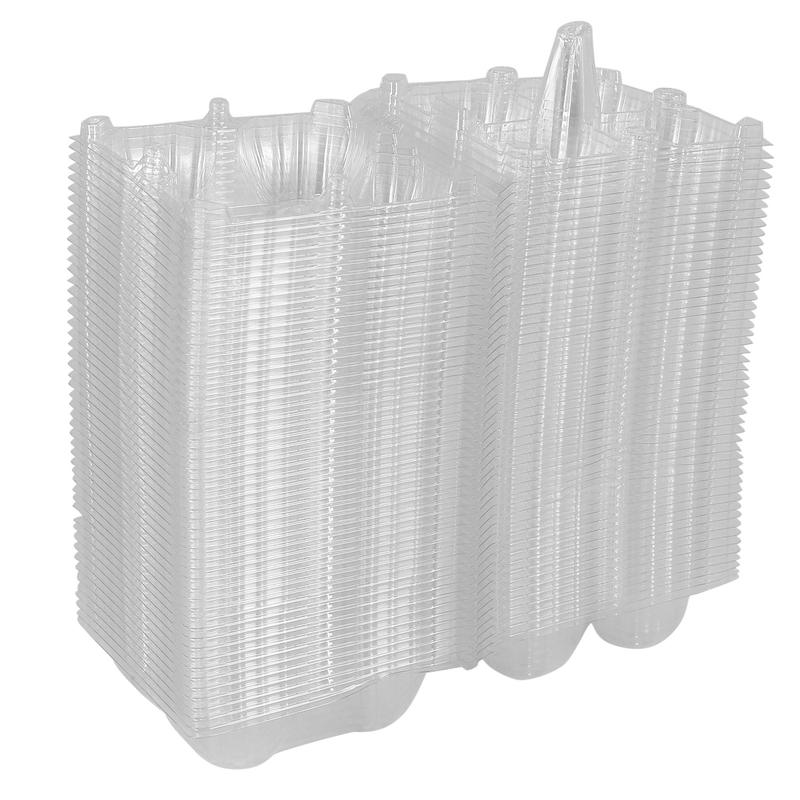 50Pcs Plastic Egg Cartons Bulk Clear Chicken Egg Tray Holder for Family Pasture Chicken Farm Business Market- 4 Grids 0