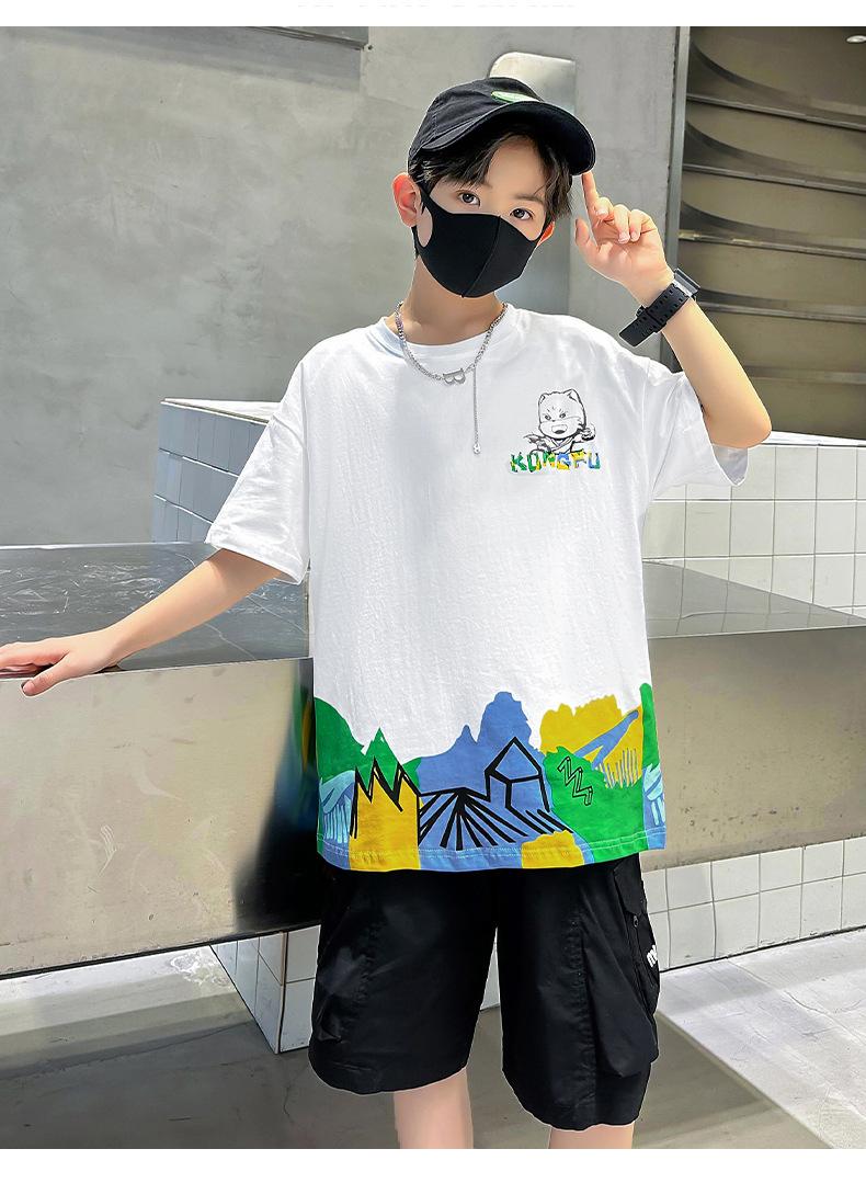 Product Introduction of Boys' Short Sleeve T-Shirt Summer 2025 New Children's Cotton Summer Boys' Trendy Top 14