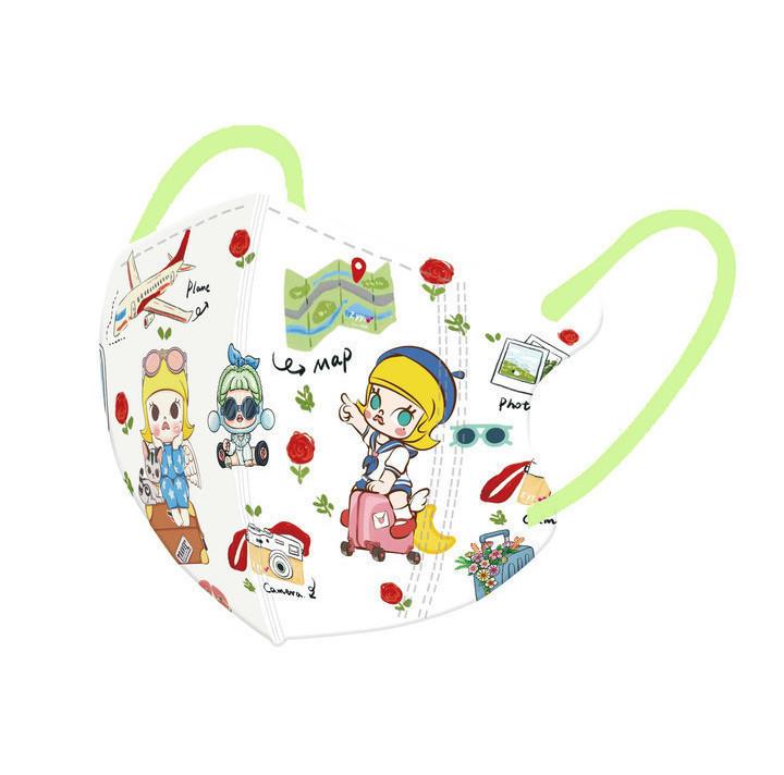 Product Introduction of POPMART MOLLY Girls Mask 3-12age Independent Packaging 50pcs 3D Kids Mask Cartoon Character Printed Mask 22