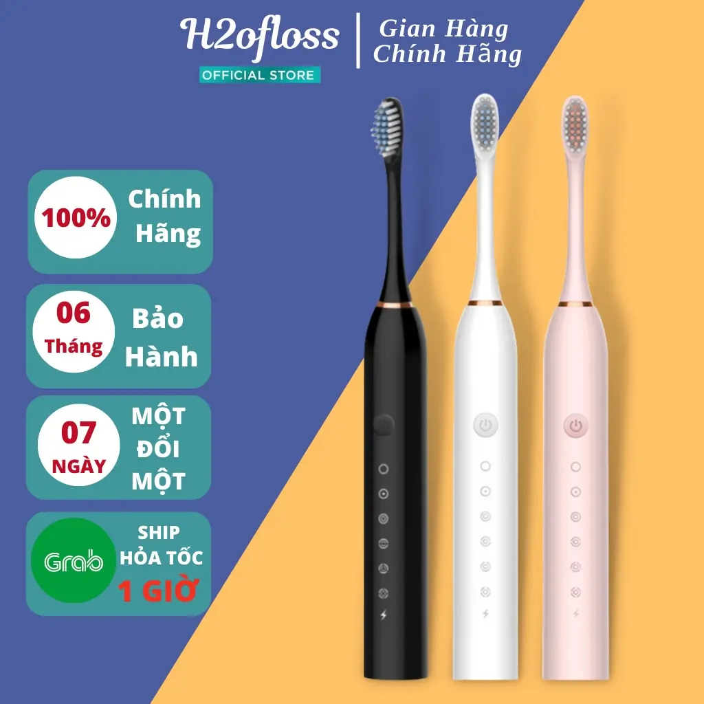 Bàn Chải Điện Sonic X3 Pro Với 6 Chế Độ Làm Sạch, Trắng Răng