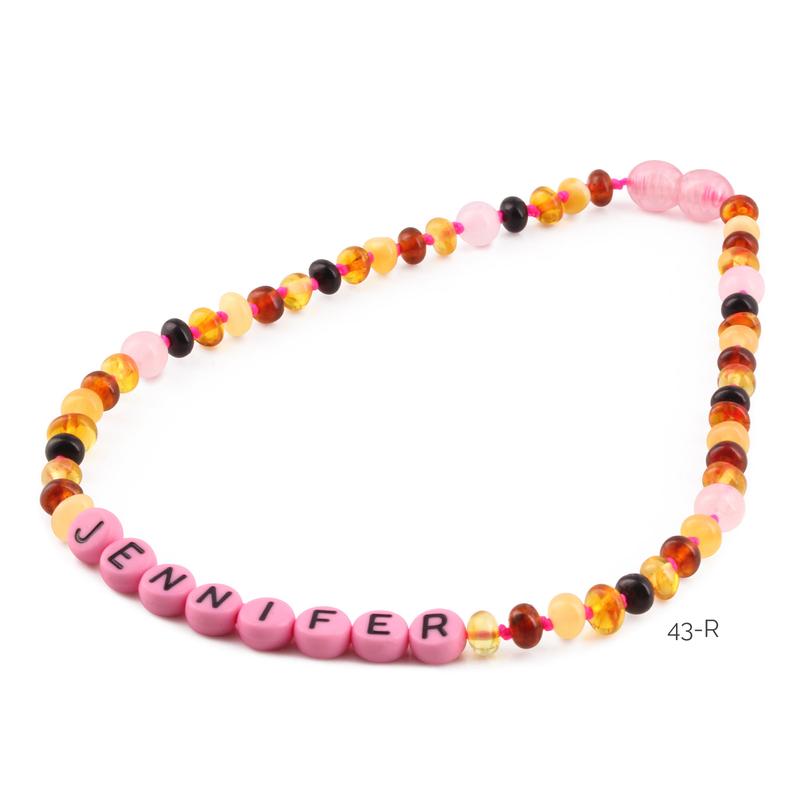 Kalung Amber CUSTOM NAMA untuk Bayi - Balita - Anak. Motif 38-R - Motif 46-R baltic  amber 5