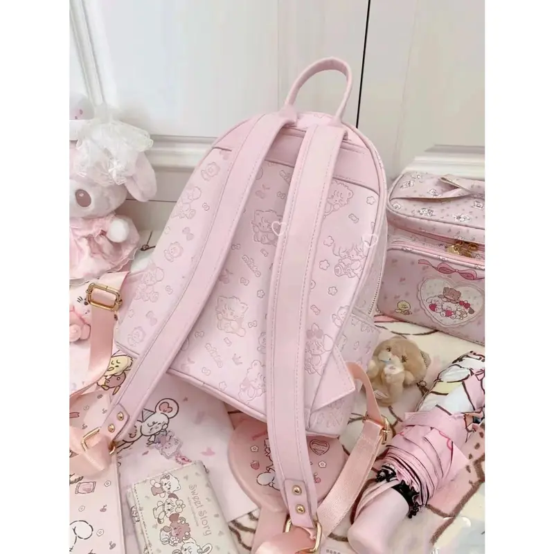 Túi Ba Lô Màu Hồng Mùa Hè, Thiết Kế Hình Mèo Kitty, Dành Cho Nữ, Hợp Xu hướng, Cao Cấp, Phong Cách Tong Qin, Cỡ Nhỏ Thích Hợp Đi Học, Hàng Mới Về Năm 2024 3