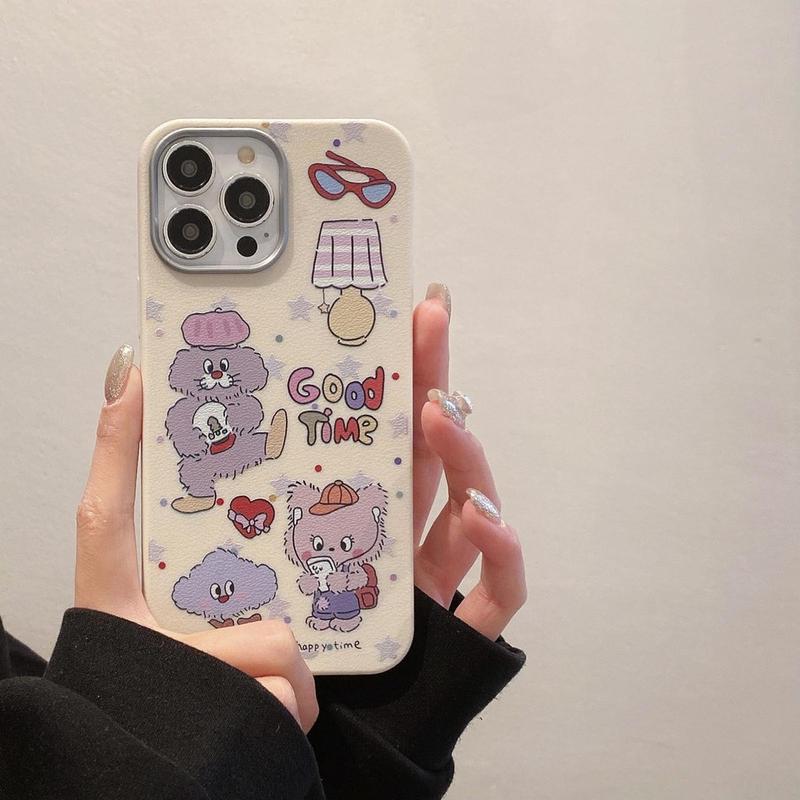Fashion Cats Bear Panda Artificial leather Phone Case For VIVO V23 V27 V29 V30 V40 Y30 Y36 Y52 Y72 Y73 Y76 Y77 Y78 Drop-resistant Protective Case 5
