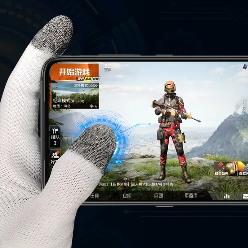 Tay Áo Chơi Game Hai Ngón Tay, Vỏ Sợi Bạc, Chống Mồ Hôi, Thoáng Khí 3