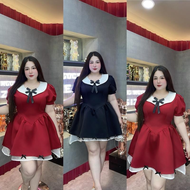 65-90KG ĐẦM THIẾT KẾ ĐI TIỆC Công Chúa TAPFA CỔ TRÒN TAG NƠ Tim Tầng Phối Lưới 3 lớp siêu xinh BIGSIZE VƯƠNG NGỌC HÂN Thanh lịch Nữ Dress Voan Women
