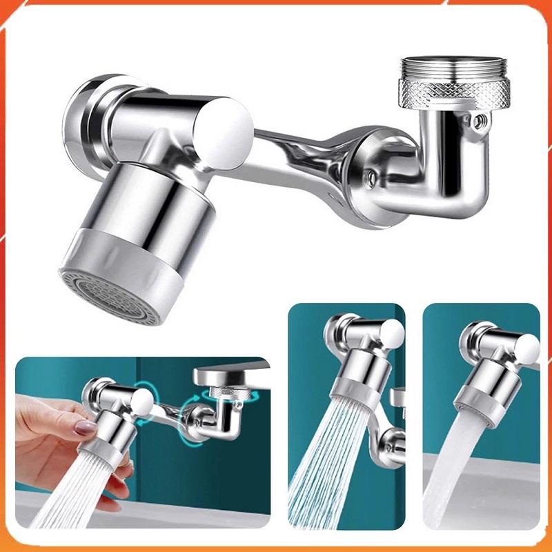 Hàng INOX - Đầu Nối Vòi Nước Xoay 1080 độ - Đầu Vòi Nước Thông Minh Lắp Bồn Rửa Mặt - Hai Chế Độ Nước
