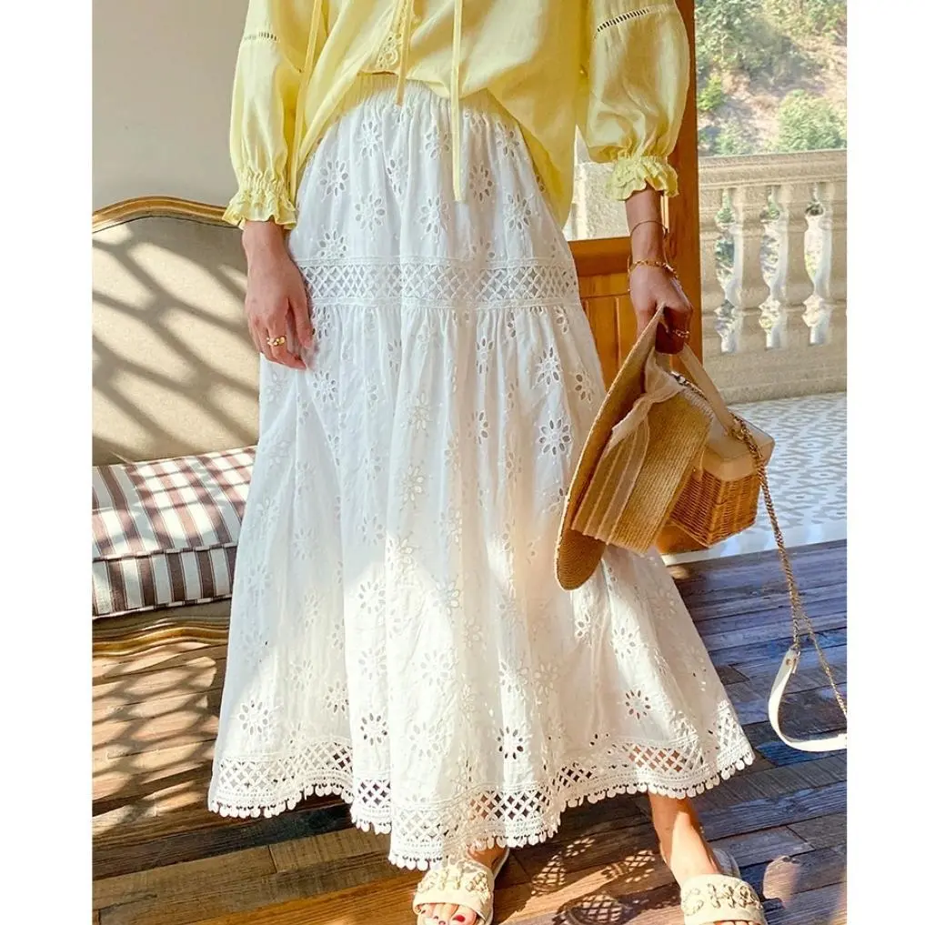 TM ROK 9799 3M THREE M LIZARA EMBROIDERED COTTON FLARE SKIRT KATBOL PREMIUM FASHION BAWAHAN WANITA ANGGUN MODIS