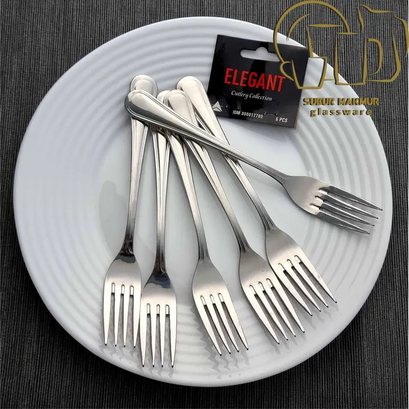 [6 Pcs] ELEGANT SMVD-01 . Garpu Makan Kedaung . Hotel Dinner Fork 0