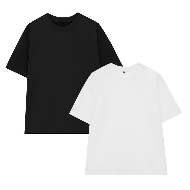 ÁO THUN TRƠN ĐEN TRẮNG BASIC NAM NỮ CỔ TRÒN FORM RỘNG TAY LỠ BAO MỊN MỀM MỎNG NHẸ Menswear Nhung