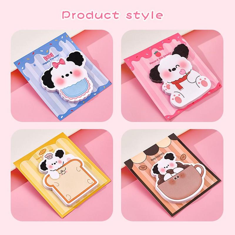 30Sheets Kawaii Puppy Sticky Notes Stationery Cartoon Notebook Notepad 3