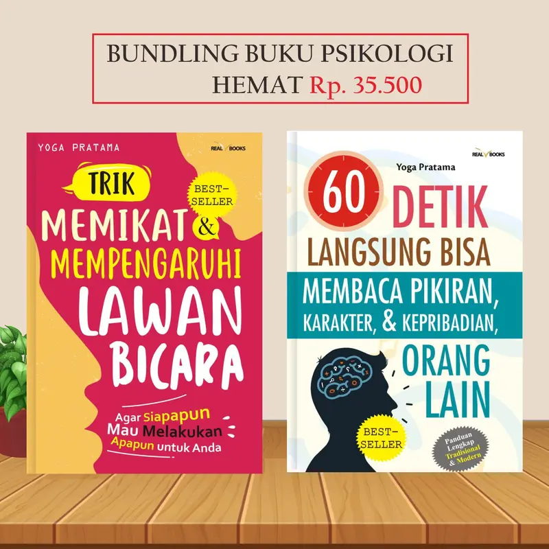 (READY STOCK)_BUNDLING Buku Psikologi Trik Memikat & 60 Detik Bisa Membaca Pikiran Soft Cover