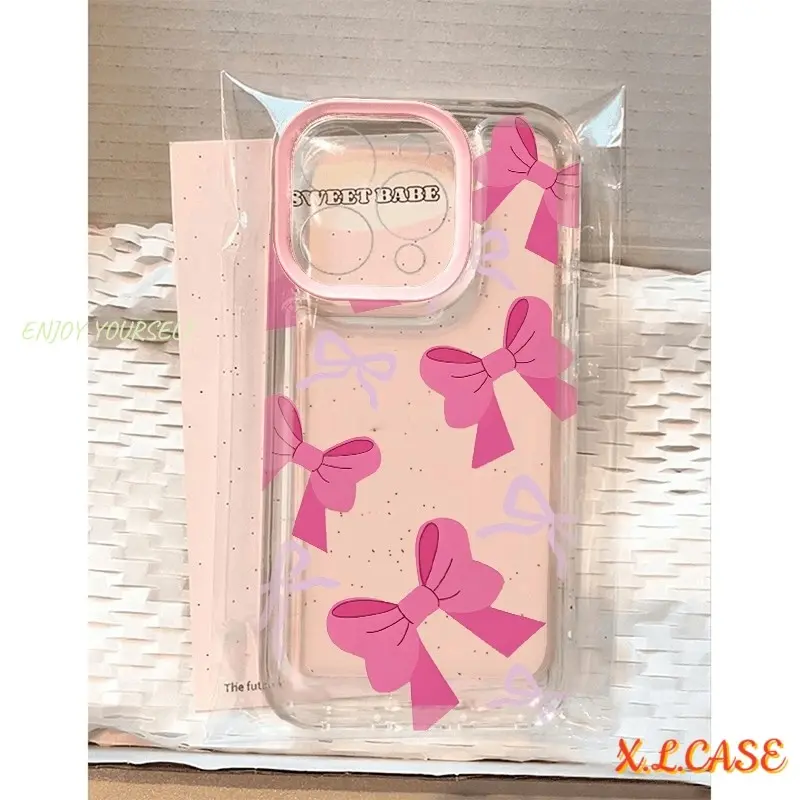 Casing Tahan Guncangan Ikatan Simpul Bagus Kompatibel Untuk IPhone 7Plus XR 16 11 15 Pro 13 11 15 Pro Max 14 12 Pro Max 7 X 6 8 6s 16 15 Plus XS Max SE 2020 Penutup Belakang TPU Lembut Transparan 3