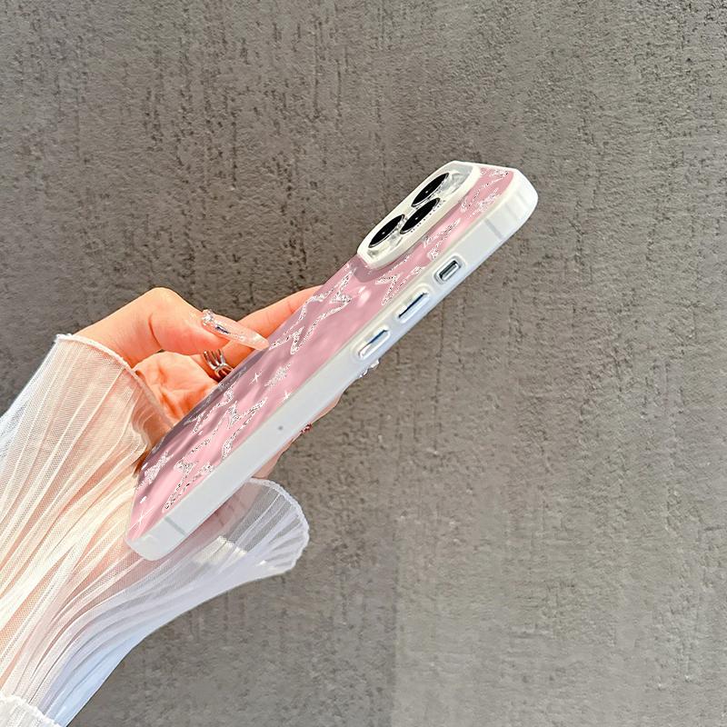 Casing Hp For IPhone 7G 7P X XR XSMAX 11 12 13 14 15 16 PRO PROMAX PLUS Dengan Motif Pink Star Yang Imut Gemoy Cute Baru Simple Dan Antislip Viral Case Hardcase CYK1386