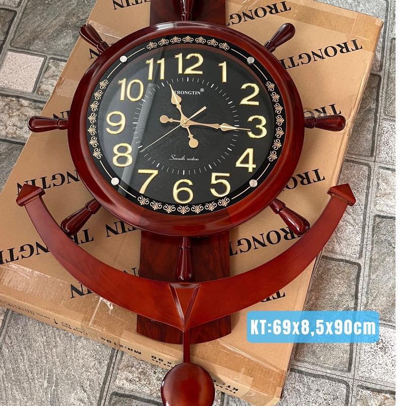  ￼Đồng hồ treo tường gỗ thật quả lắc hình mỏ neo thịnh vượng size lớn - Bảo hành 12 tháng Trang Trí Nhà Tráng Gương Decor Phòng đồng  hồ vuông đồnghồ treotường 