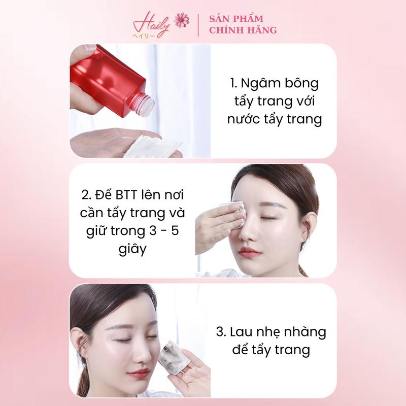 Product Introduction of Combo 10 Gói Bông Tẩy Trang Haily 3 Lớp Sợi Tự Nhiên Mềm Mịn 1200 Miếng + 1 Bịch Khăn Mặt Khô Đa Năng 50 Tờ Khăn Lau Mặt 7