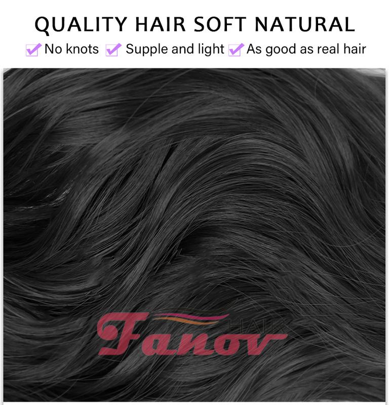Product Introduction of Fanov-Human H connection, curly clip, 4 pcs/set, omber black and brown, for women and girls 22