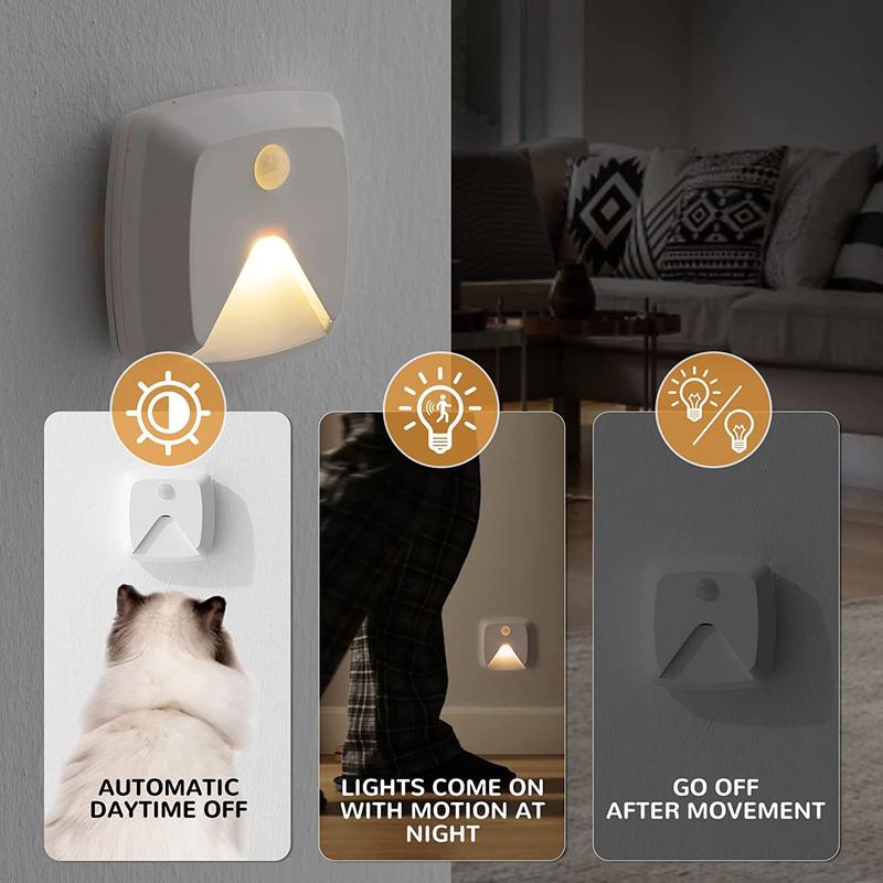 Motioning Sensor Light without Battery, Multipurpose Battery Required LED Night Light, Stick-Anywhere Stair Light, Indoor Lighting for Kitchen, Hallway, Bedroom, Bathroom, Stairs 3