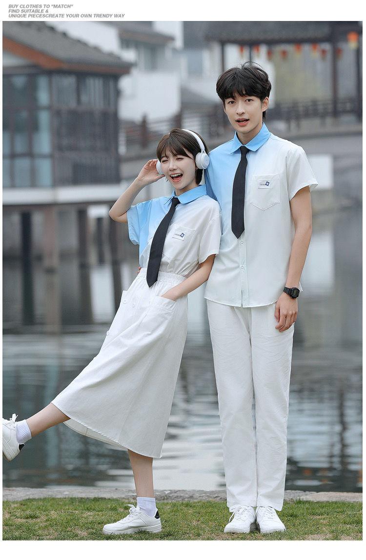 Product Introduction of Graduation Class Outfit Set - Trendy Gradient Color Short Sleeve Shirt |     School Uniform for Middle School Students, Performance & Recital |     Stylish Academic Wear (Boys & Girls) 9