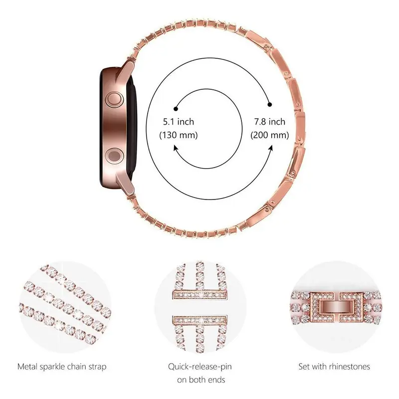 Fashionable metallic Watch Band, Adjustable Watch Band for Women & Men, Wearable Accessories Compatible with Samsung Galaxy Watch 3 4 5 6 40mm 44mm/46mm 47mm 1