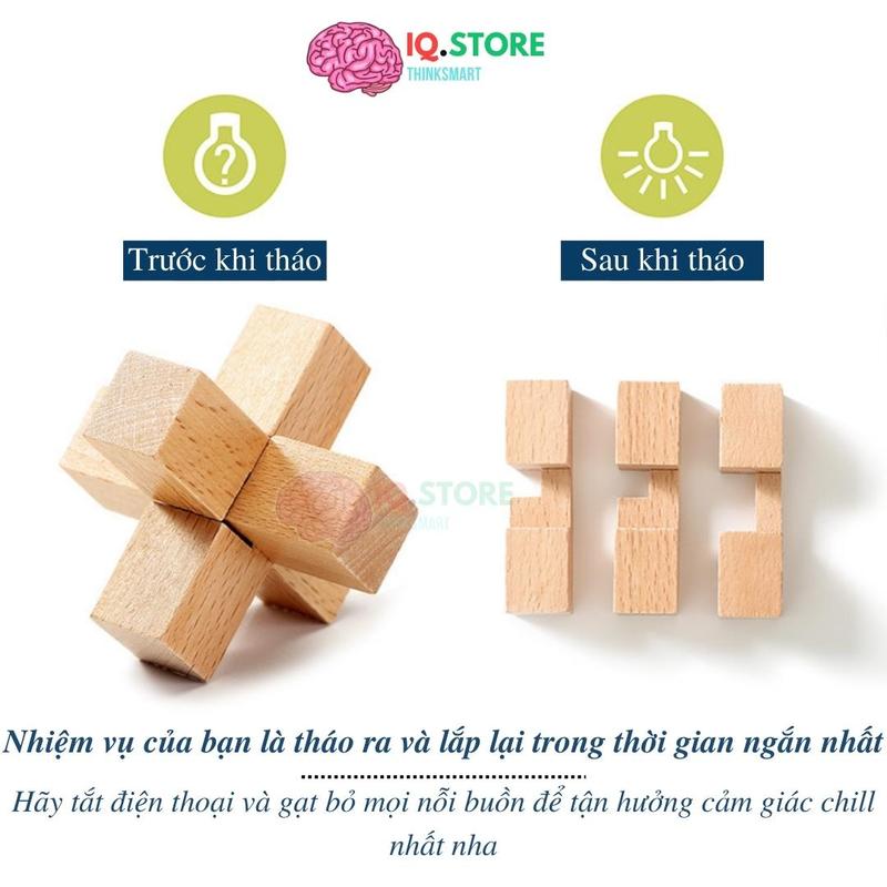 Product Introduction of Đồ chơi tháo lắp gỗ 3 chàng lính mở khóa Khổng Minh 3D rèn luyện trí thông minh - Trò chơi câu đố phát triển trí tuệ IQ 31